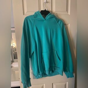 Beginning Boutique Blue Hoodie Sweater Relaxed Fit